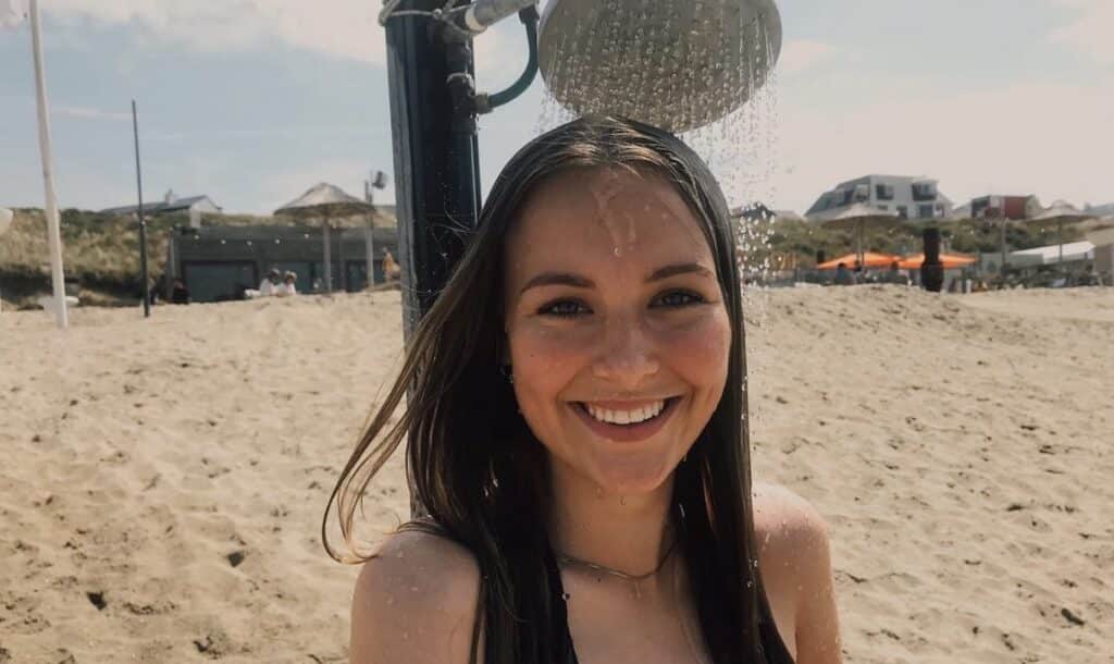 Showering on the beach in Zandvoort